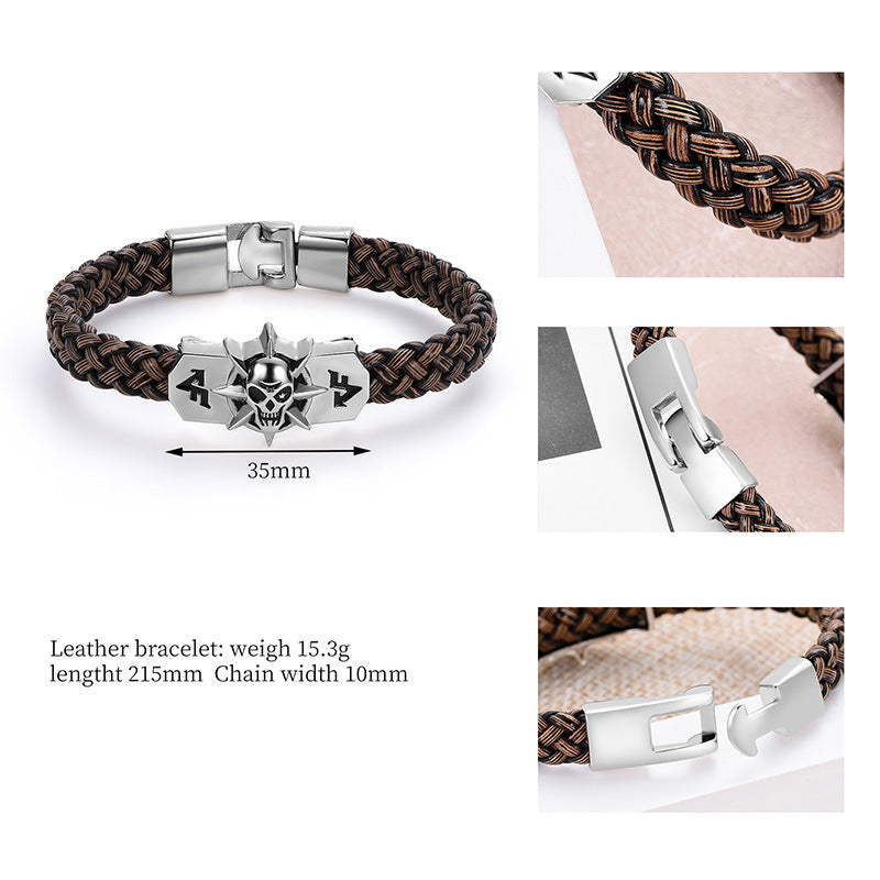 Fashionable Personality Skull Leather Bracelet